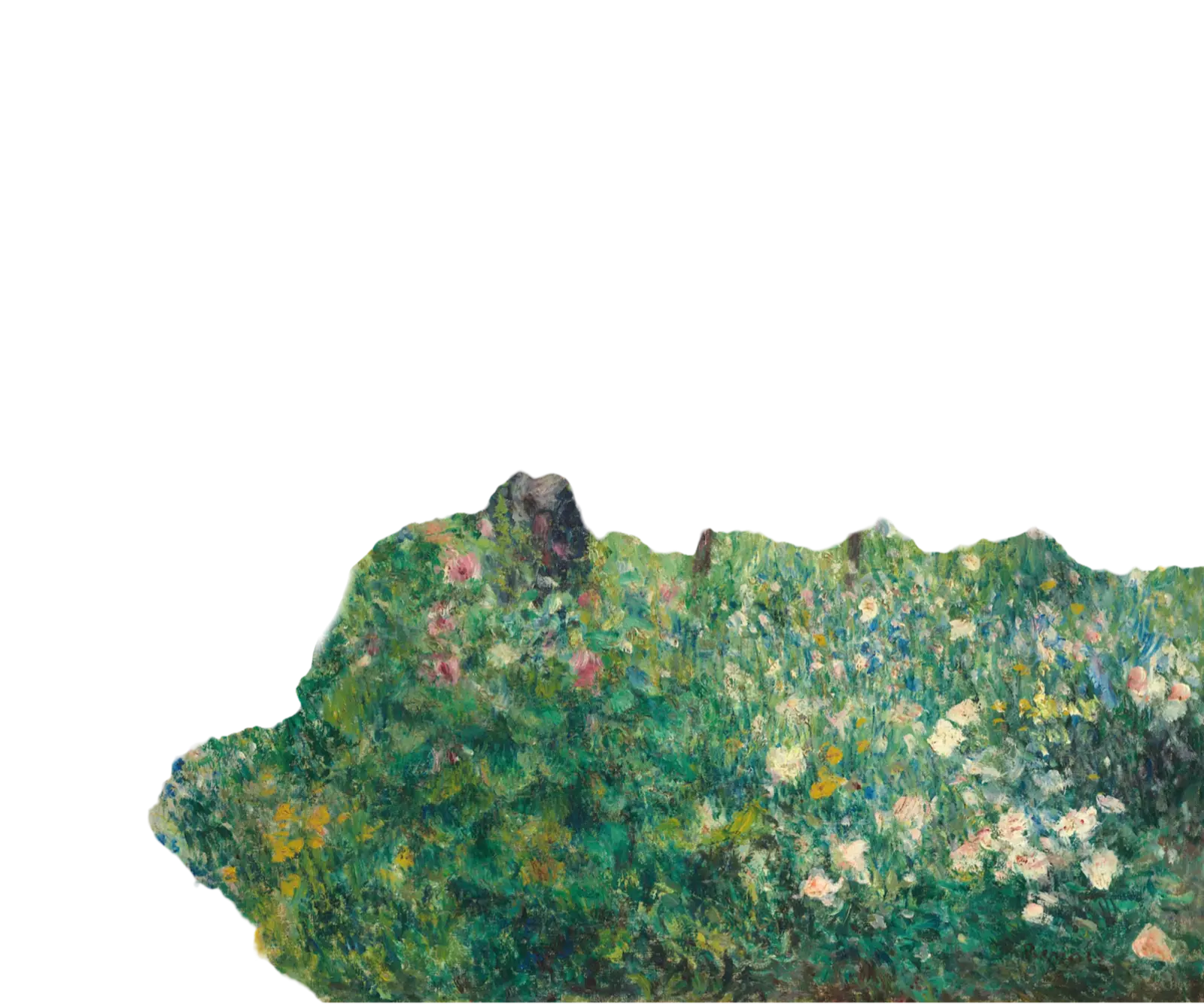 Clickable bush representing the journey and growth story